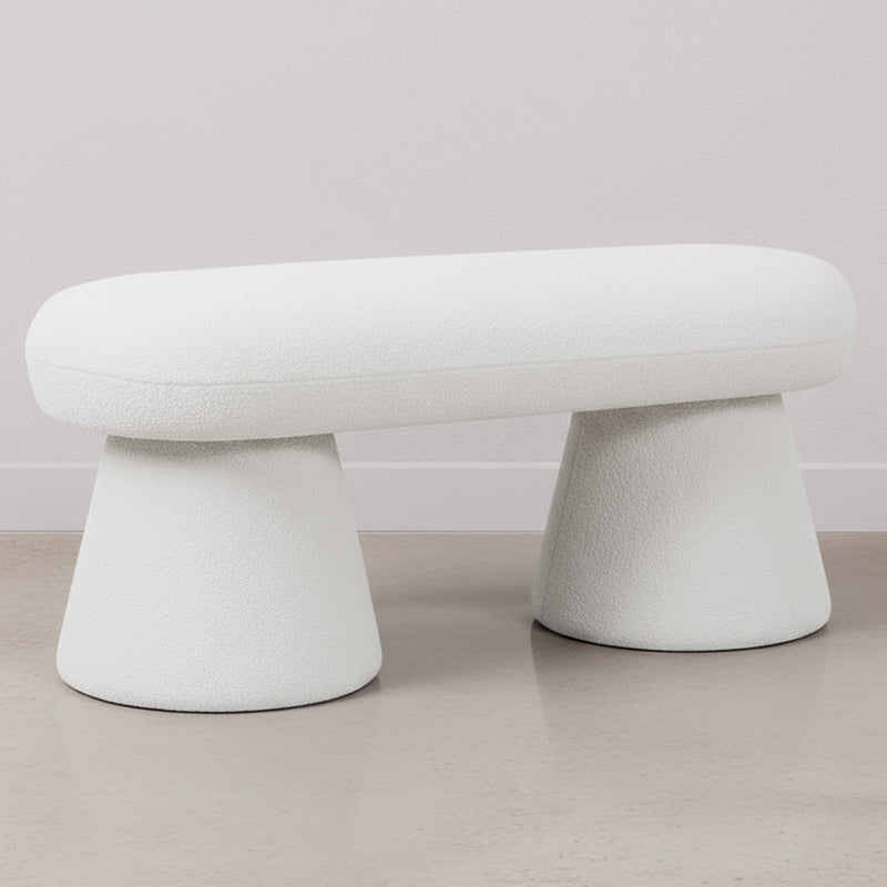 Modern Style Bench Upholstered In Bouclé Fabric - Kurt