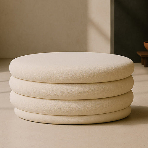 Modern Ottoman With Storage Upholstered In Bouclé Fabric Multifunctional As Coffee Table - Dass