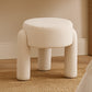 Stool Upholstered In Off-White Bouclé Fabric – Modern Seat For Living Room And Bedroom - Boreta