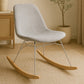 Rocking Chair Modern Fabric Upholstered for Adults - Steel and Wood Legs - Skögur
