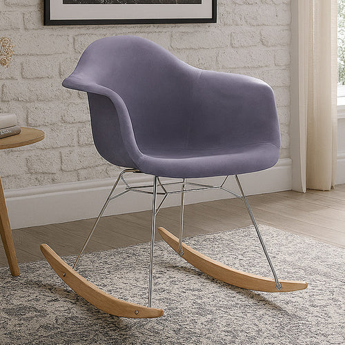 Rocking Chair Modern Fabric Upholstered – Nordic Style - Nordika