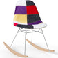Rocking Chair Modern Patchwork – Nordic Style with Wooden and Steel Legs - Skögur