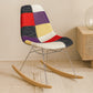 Rocking Chair Modern Patchwork – Nordic Style with Wooden and Steel Legs - Skögur