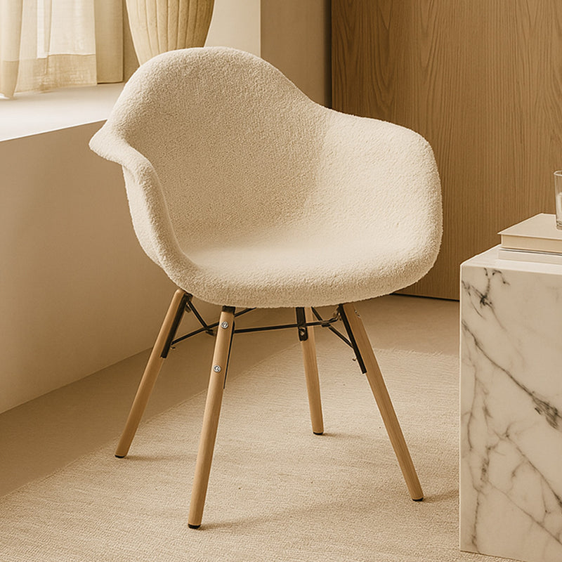 Chair with arms - Upholstered bouclé - Scandinavian - Dining room, office or waiting room - Nordika