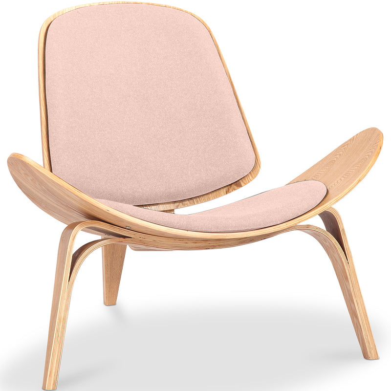 Designer Armchair - Scandinavian Armchair - Fabric Upholstery - Peach - Lucy