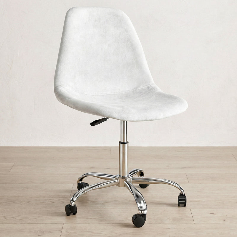 Office Chair Swivel with Wheels – Velvet Upholstery – Steel Legs - Denisse