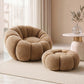 Armchair with Ottoman Upholstered – Soft Fabric – Rubi