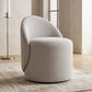 Stool Low 65 cm - Chenille Upholstered - Curved Backrest Design - Yaby