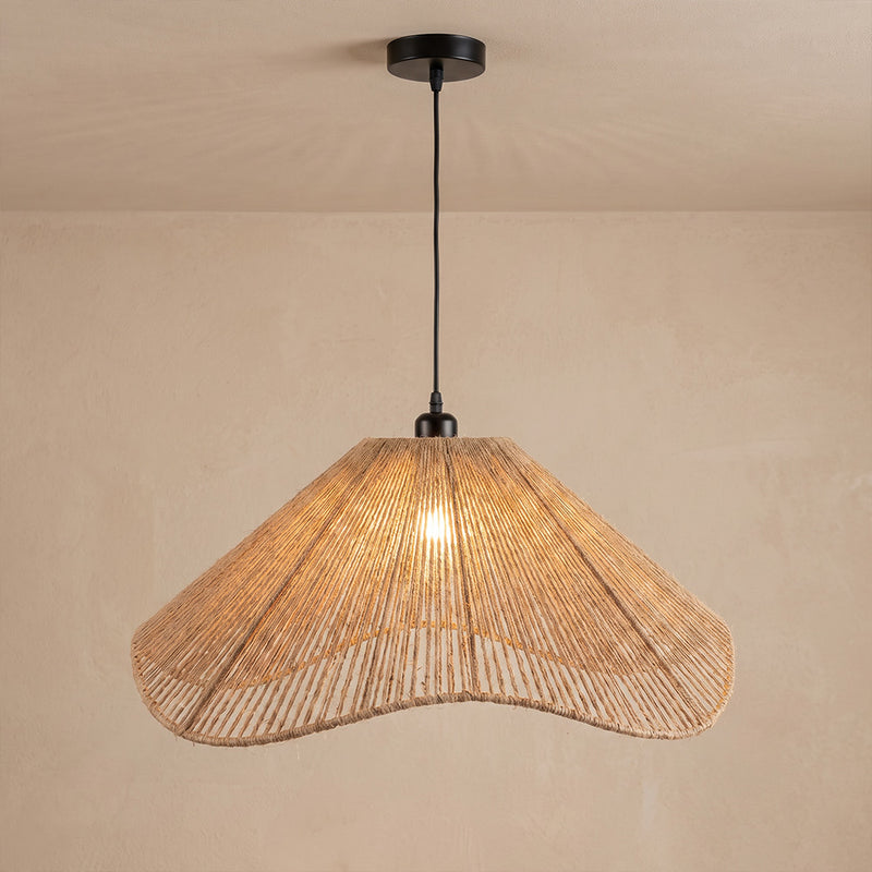 Pendant Lamp Boho Style – Handcrafted Natural Rope Lampshade - Lunah
