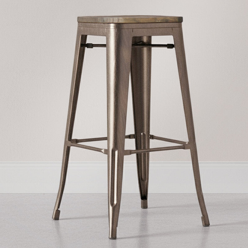 Barhocker im Industriedesign - Holz und Stahl - 76cm - Stylix