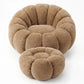 Armchair with Ottoman Upholstered – Soft Fabric – Rubi
