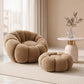 Armchair with Ottoman Upholstered – Soft Fabric – Rubi