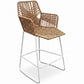 Sgabello da bar design Boho Bali in rattan sintetico 75cm - Tale