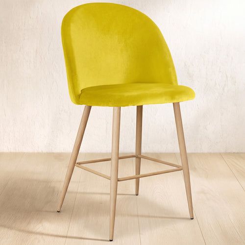 Velvet Upholstered Stool - Scandinavian Design - 66cm - Evelyne