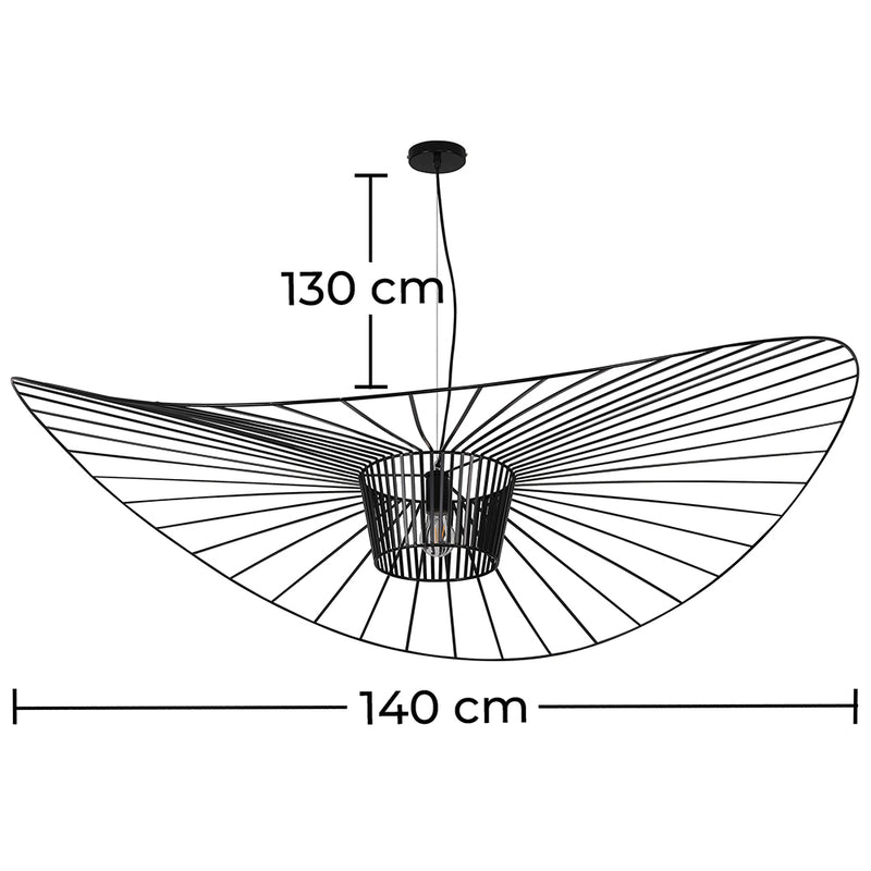Lampada a sospensione verticale 140cm - metallo