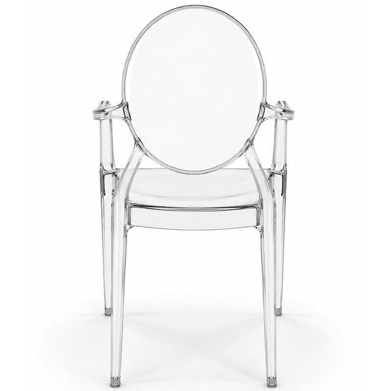 Chaise de salle à manger transparente - Design avec accoudoirs - Victoria Queen