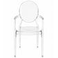 Chaise de salle à manger transparente - Design avec accoudoirs - Victoria Queen