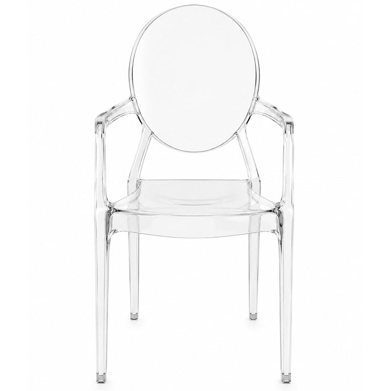 Chaise de salle à manger transparente - Design avec accoudoirs - Victoria Queen