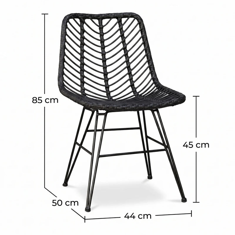 Chaise de salle à manger en résine tressée – Mia