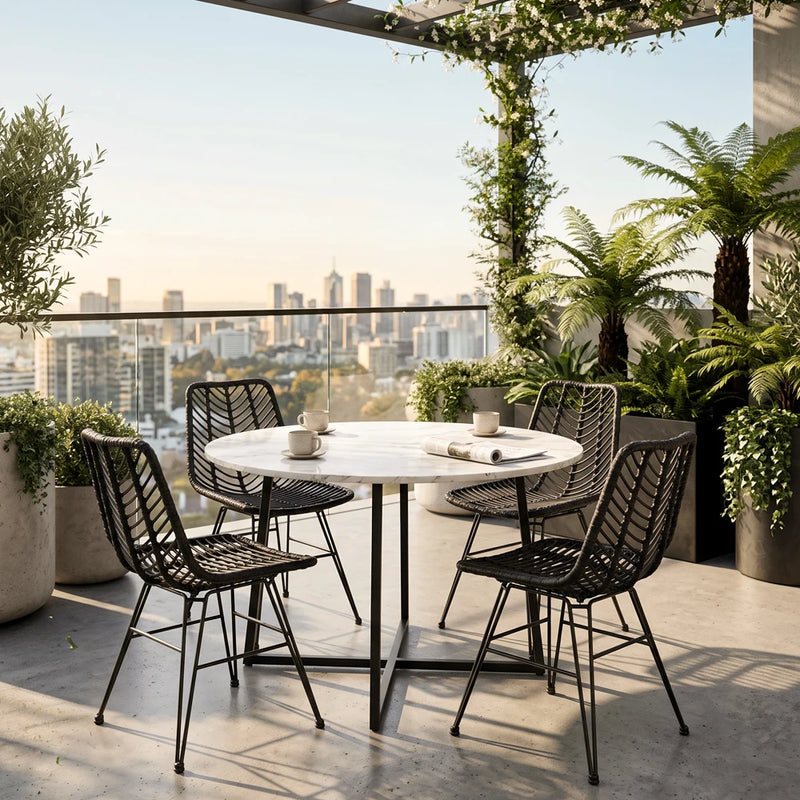 Chaise de salle à manger en résine tressée – Mia