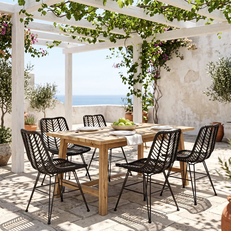 Chaise de salle à manger en résine tressée – Mia