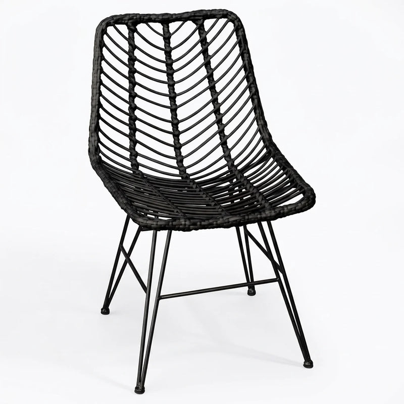 Chaise de salle à manger en résine tressée – Mia