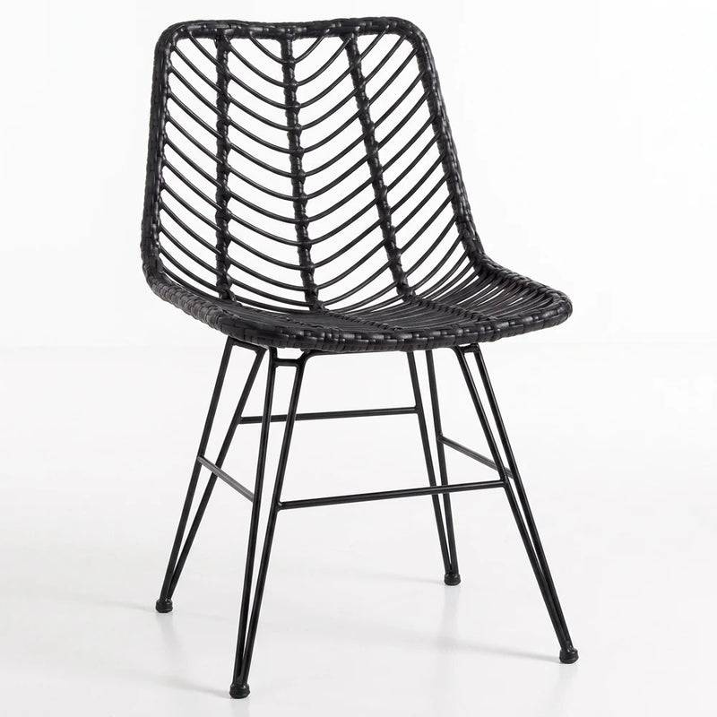 Chaise de salle à manger en résine tressée – Mia