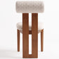Chair Chenille Upholstered - Dark Natural Rubber Wood Frame - Ventor