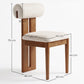 Chair Chenille Upholstered - Dark Natural Rubber Wood Frame - Ventor