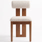 Chair Chenille Upholstered - Dark Natural Rubber Wood Frame - Ventor