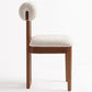 Chair Chenille Upholstered - Dark Natural Rubber Wood Frame - Ventor