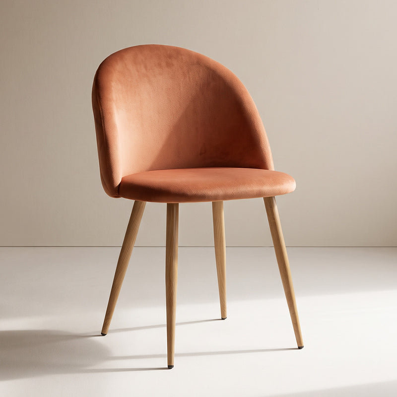 Dining Chair - Upholstered in Velvet - Backrest with Pattern - Evelyne