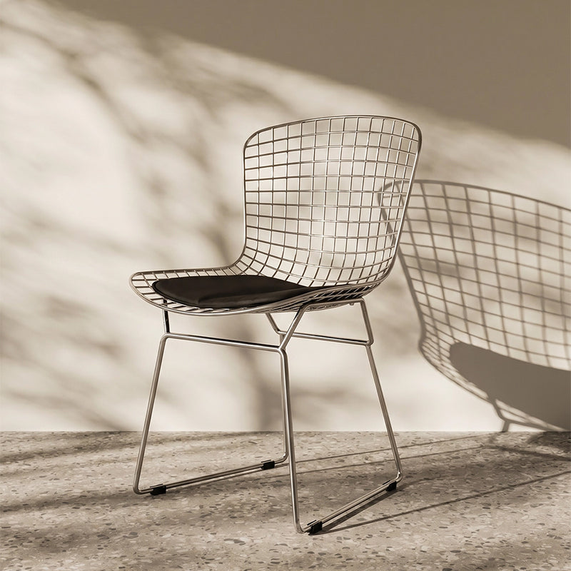 Dining Chair in Steel – Grid Design with Cushion – Lived - gallery 8