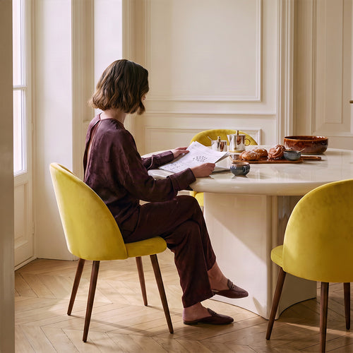 Dining Chair - Upholstered in Velvet - Scandinavian Design - Evelyne