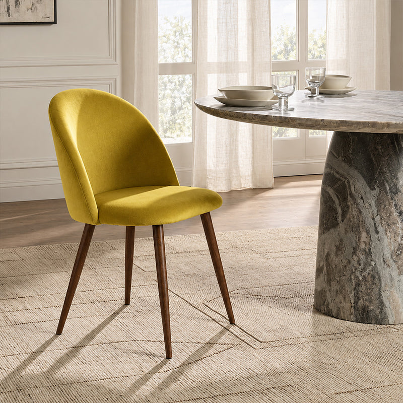 Cadeira de jantar - Estofada em veludo - Design escandinavo - Evelyne