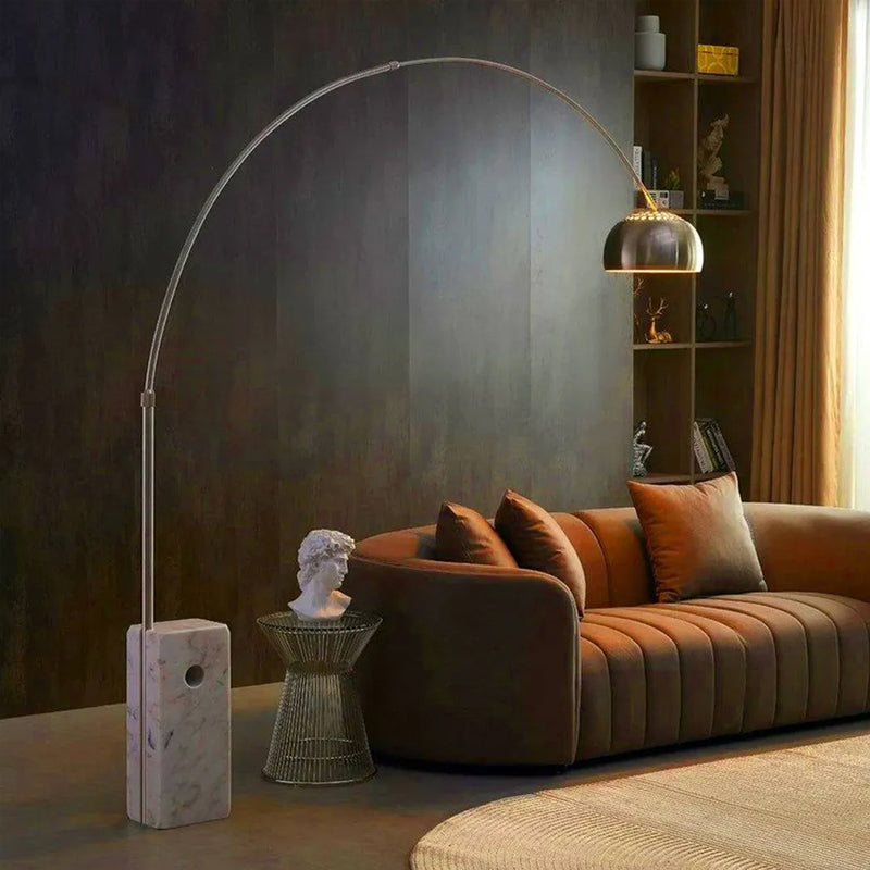 Arco Floor Lamp in Metal with Marble Base – Arko - gallery 1
