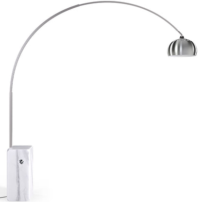 Lampada da terra Arko Arco in metallo con base in marmo, struttura in acciaio premium, illuminazione elegante e moderna per la casa
