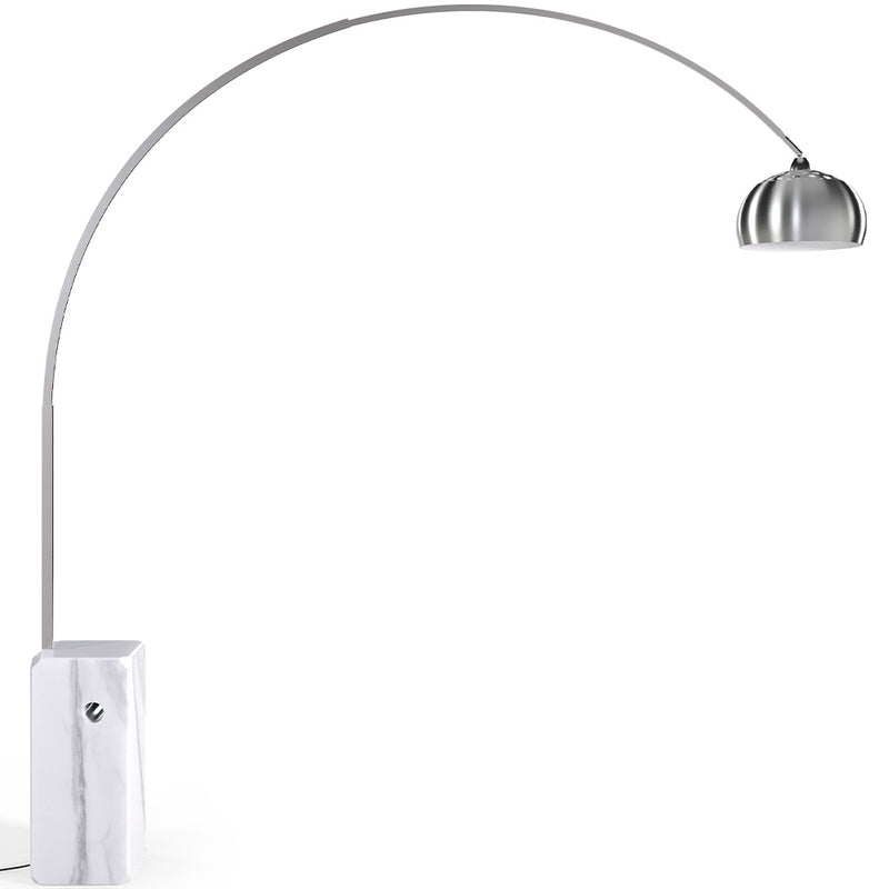 Lampada da terra Arko Arco in metallo con base in marmo, struttura in acciaio premium, illuminazione elegante e moderna per la casa