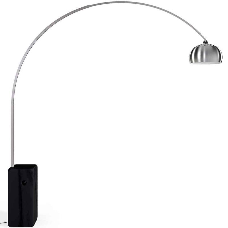 Lampada da terra Arko Arco in metallo con base in marmo, struttura in acciaio premium, illuminazione elegante e moderna per la casa