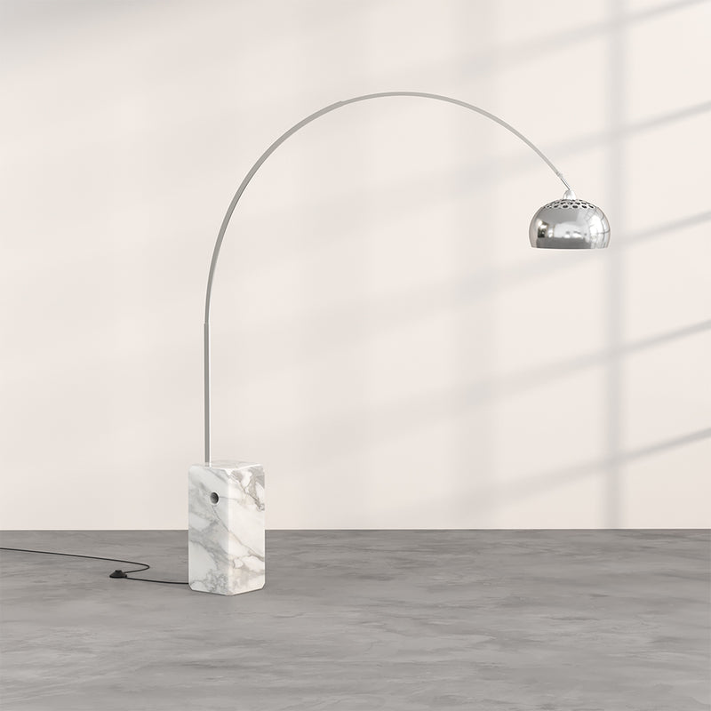 Arco Floor Lamp in Metal with Marble Base – Arko - gallery 2