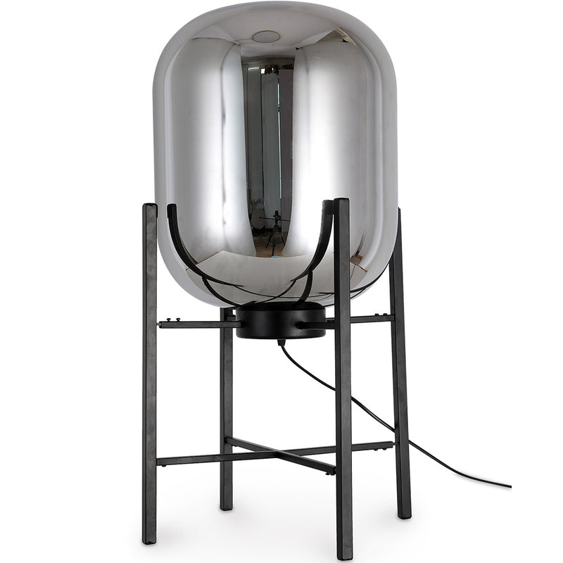 Glass floor lamp in modern design; metal and glass - Grau - 75cm - gallery 4
