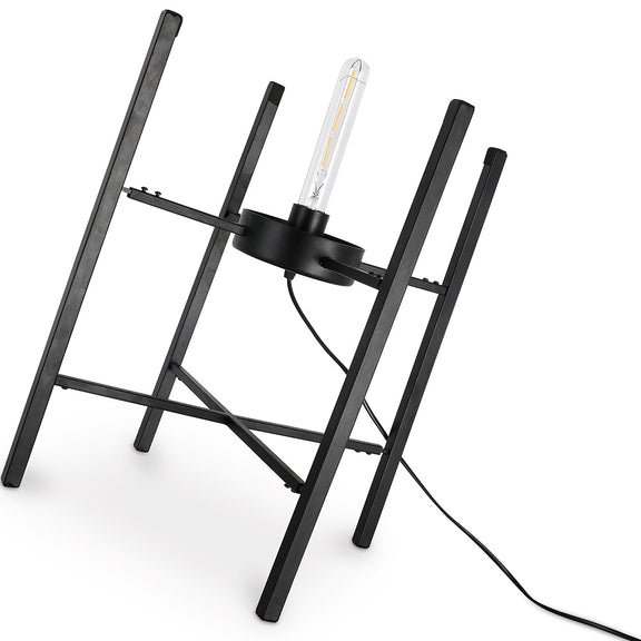 Glass floor lamp in modern design; metal and glass - Grau - 75cm - gallery 6