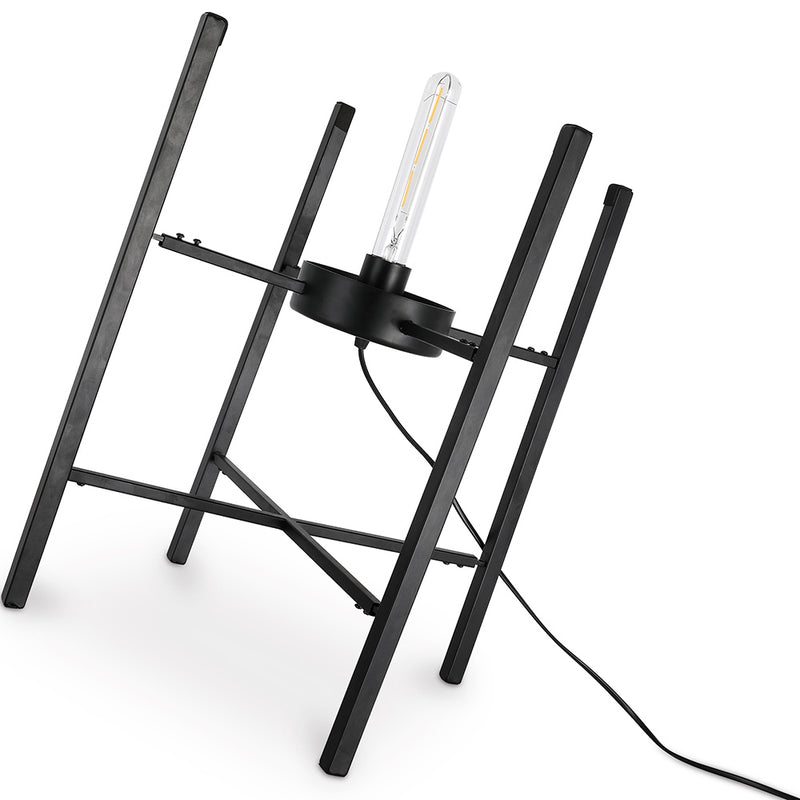 Glass floor lamp in modern design; metal and glass - Grau - 75cm - gallery 6