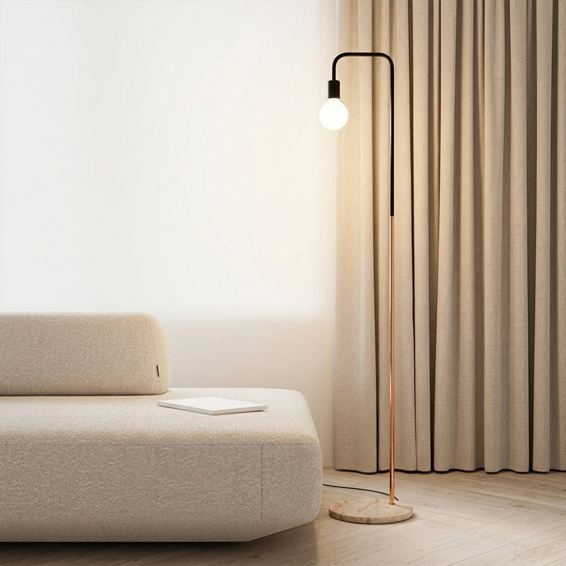 Carlo Floor Lamp Metal And Marble Tall 160cm Perfect For Living Room And Office Corner