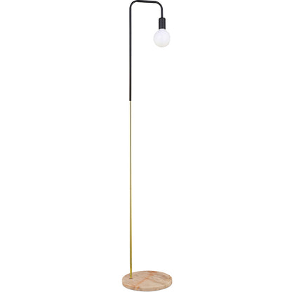 Candeeiro de pé Carlo em metal e mármore, alto, 160cm, perfeito para a sala de estar e o canto do escritório