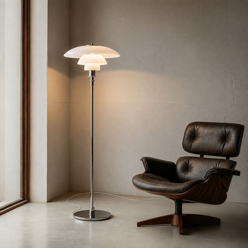 Liam vloerlamp - staal en glas