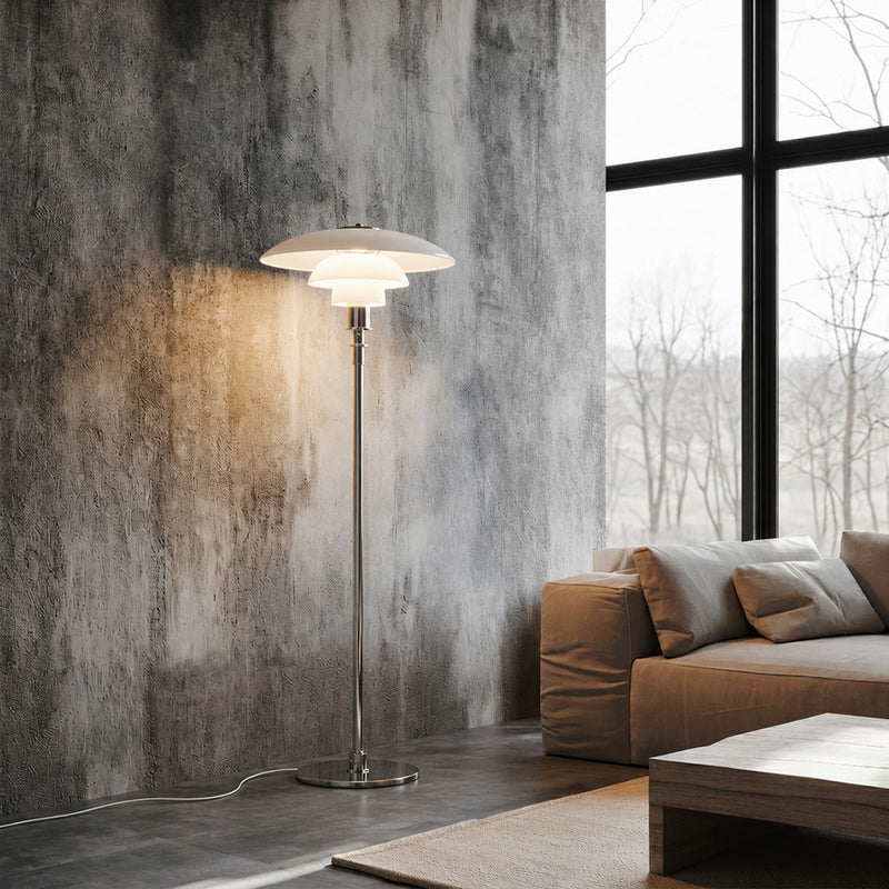 Liam vloerlamp - staal en glas