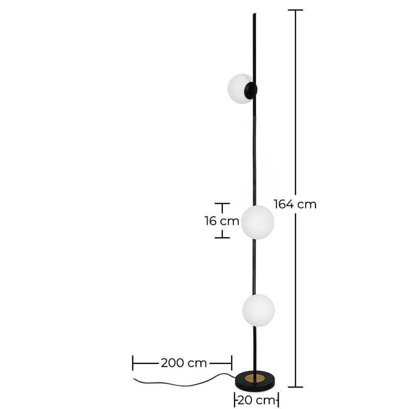 Elsie 3 Bulbs Floor Lamp - Metal and Glass - gallery 7
