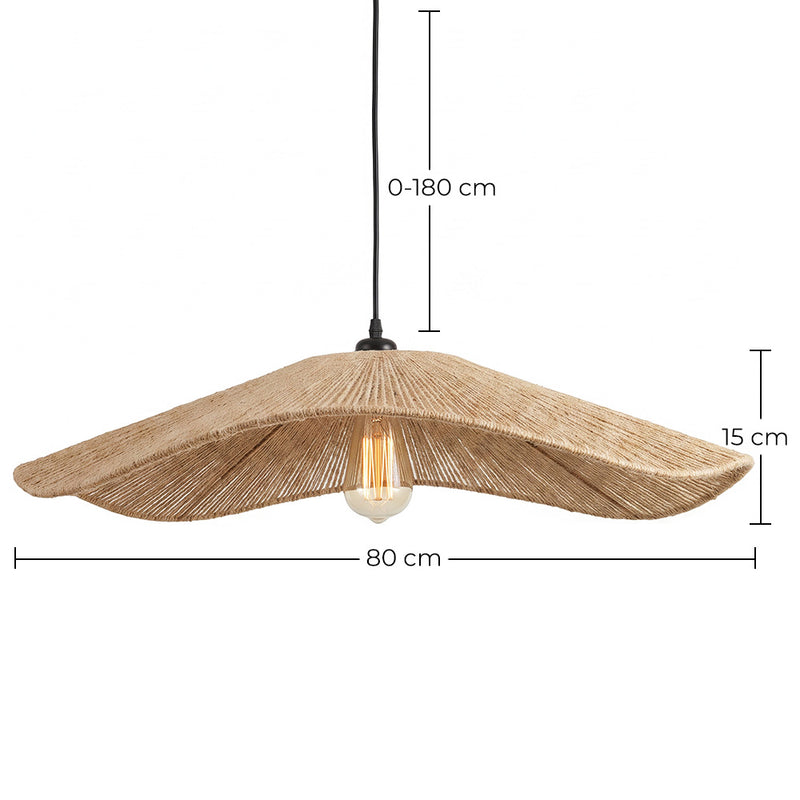 Pendant Light - Natural Rope Boho Style – Modern Handcrafted Design - Yer