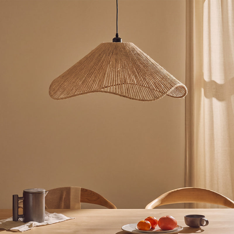 Pendant Lamp Boho Style – Handcrafted Natural Rope Lampshade - Lunah